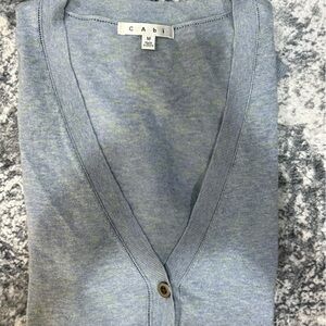 CAbi Heather Blue V-Neck Cardigan​